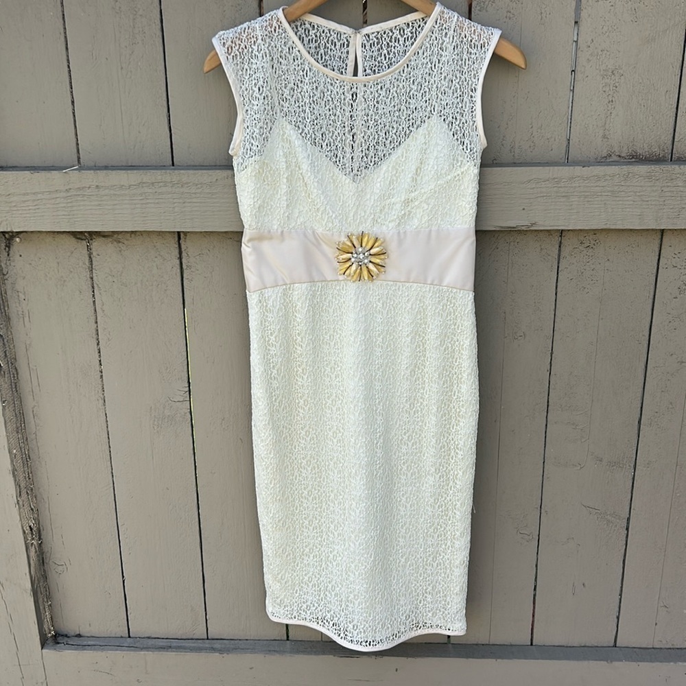 Xeniya Cocktail Dress Lace Crochet Super Feminine Tea Party Summer  Bridal Sz 0